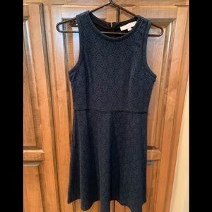 Black/Peacock blue patterned dress